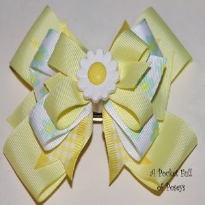 Hair Bow Made to Match Gymboree Daisy Chain yellow